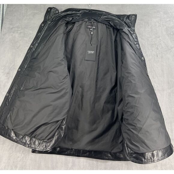 Free People Larmarque BERUKA QUILTED LEATHER JACKET Size XSmall/ Small Black - Picture 10 of 15